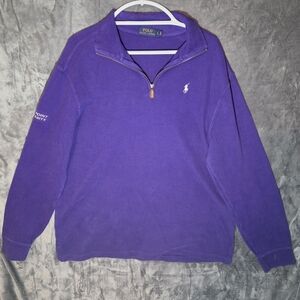 Polo by Ralph Lauren Men's Purple Quarter-Zip Sweatshirt